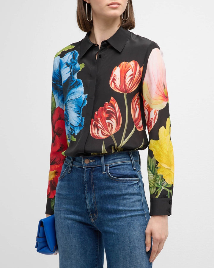Alice + Olivia WILLA PLACKET TOP MSRP $350