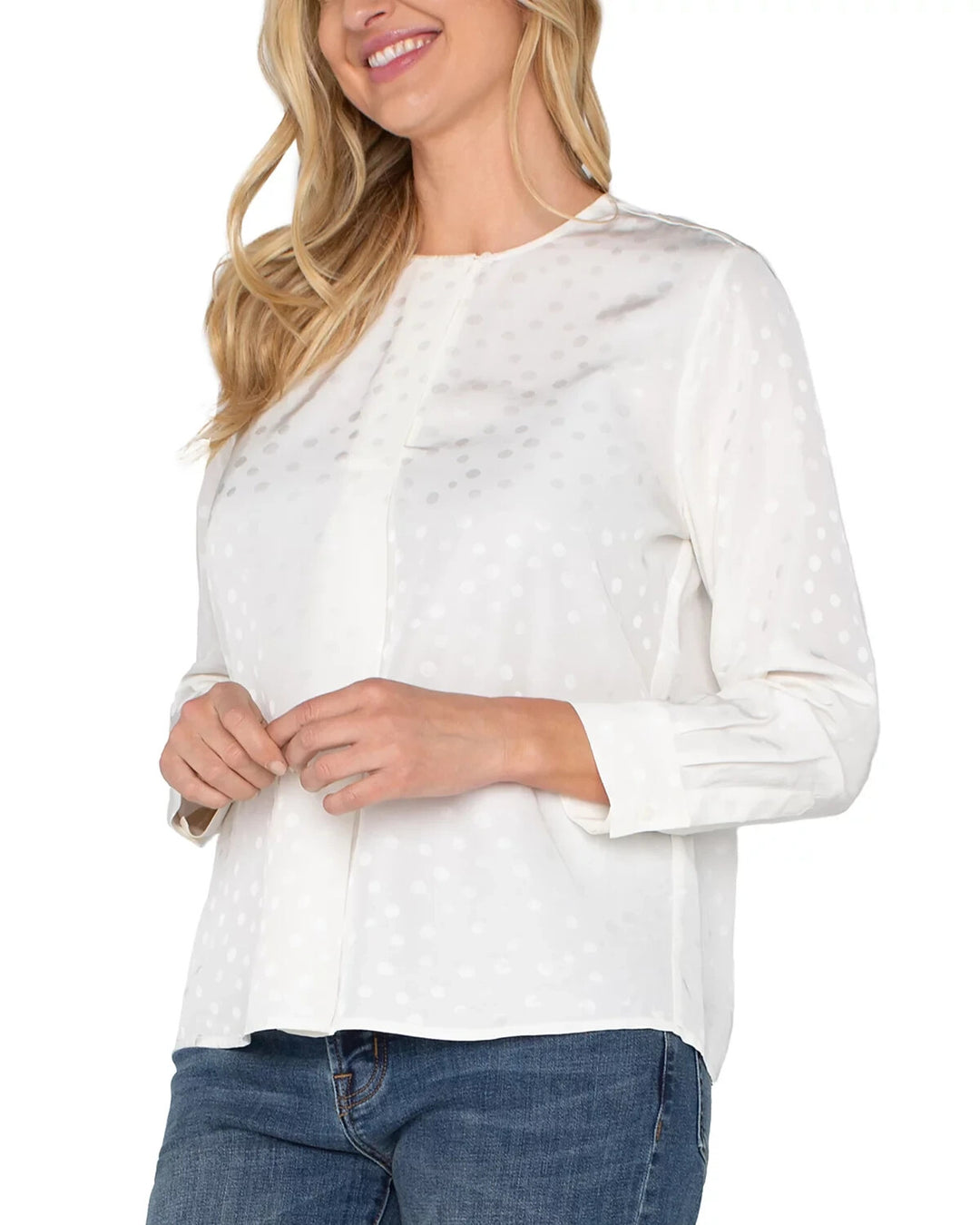 Liverpool Los Angeles Popover Woven Blouse  MSRP $98