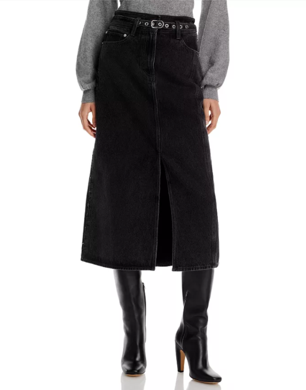 3.1 Phillip Lim Denim A Line Midi Skirt MSRP $450