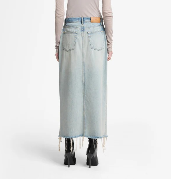 7 For All Mankind Denim Midi Skirt MSRP $198