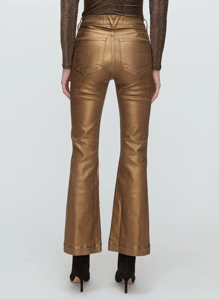 Veronica Beard Carson High Rise Coated Ankle Flare Jeans  MSRP $368