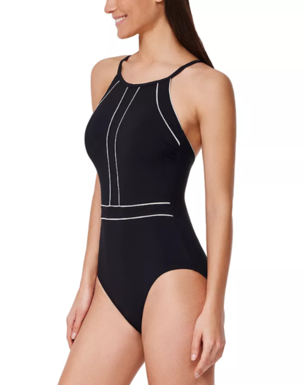 Profile by Gottex Contrast High Neck One Piece Swimsuit MSRP $160