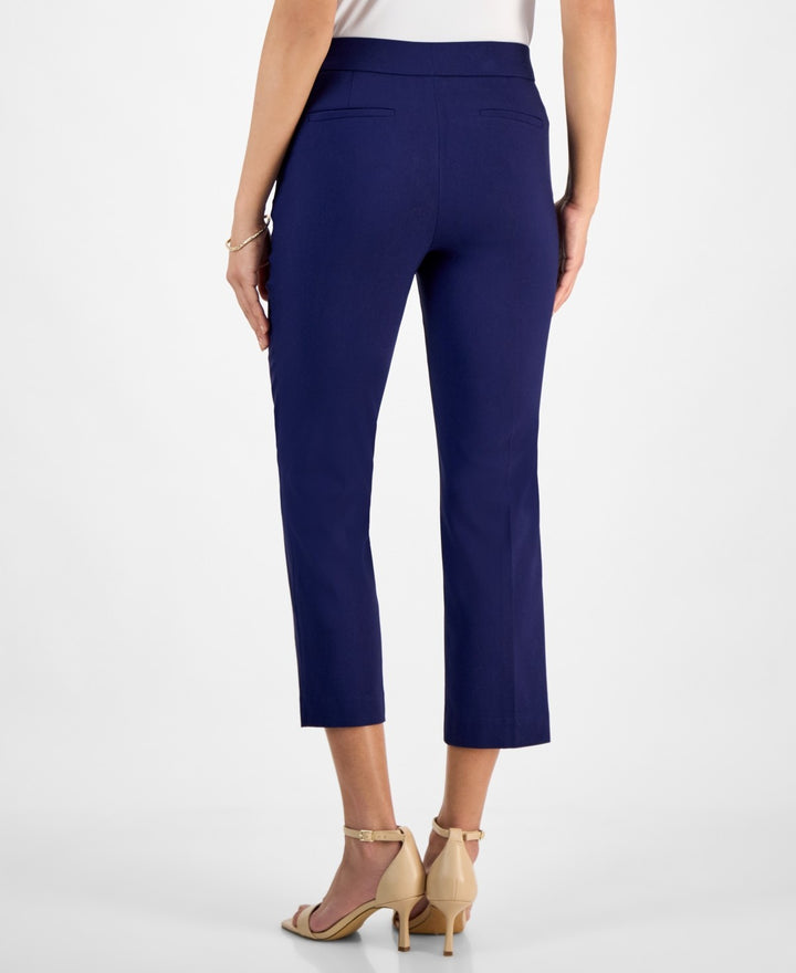 Kasper Stretch Twill Cropped Straight Pull-On Pants MSRP $79