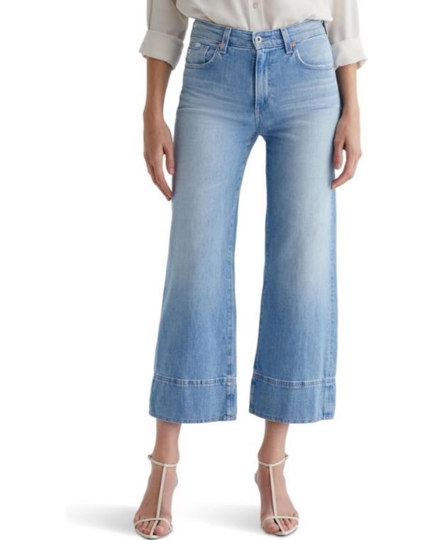 Ag Saige Mid Rise Wide Leg Crop Jeans MSRP $225