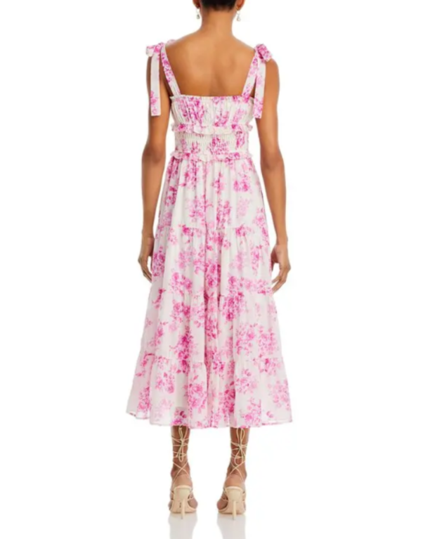 AQUA Floral Tie Strap Midi Dress MSRP $118