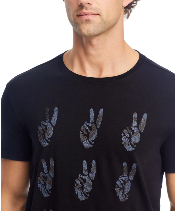 John Varvatos Cotton Multi Peace Hand Graphic Tee MSRP $98