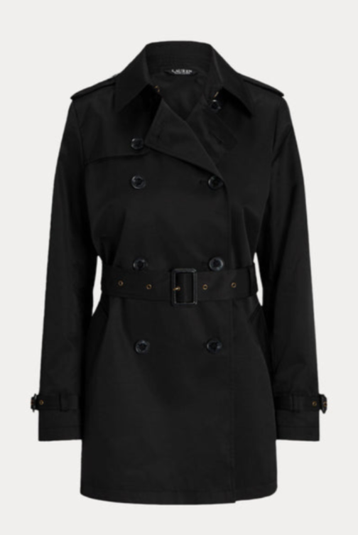 Lauren Ralph Lauren Double-Breasted Short Trench Coat MSRP $240