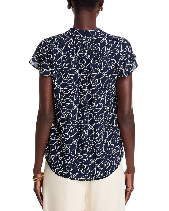 T Tahari Printed Blouse MSRP $68