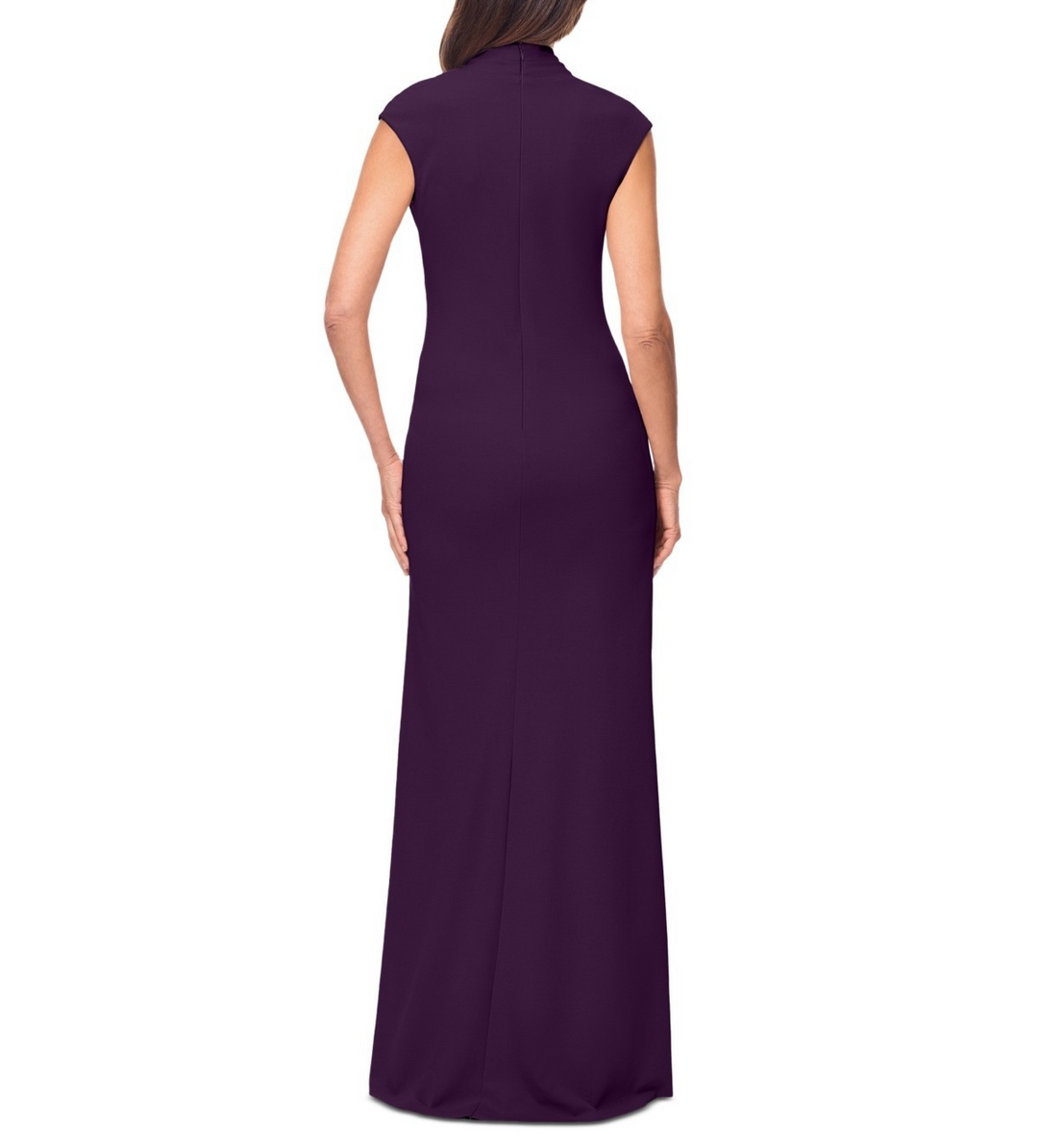 Betsy & Adam Women's Waterfall-Ruffle Gathered-Waist Gown MSRP $259