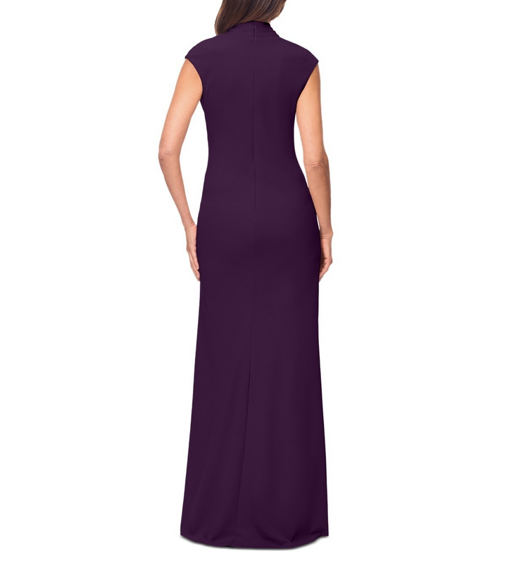 Betsy & Adam Women's Waterfall-Ruffle Gathered-Waist Gown MSRP $259