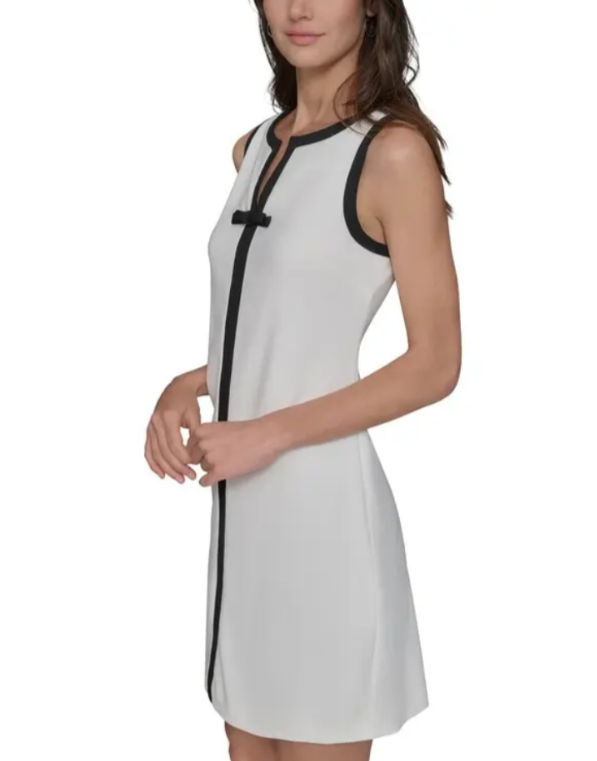 KARL LAGERFELD PARIS Split V Neck Sleeveless Dress MSRP $138