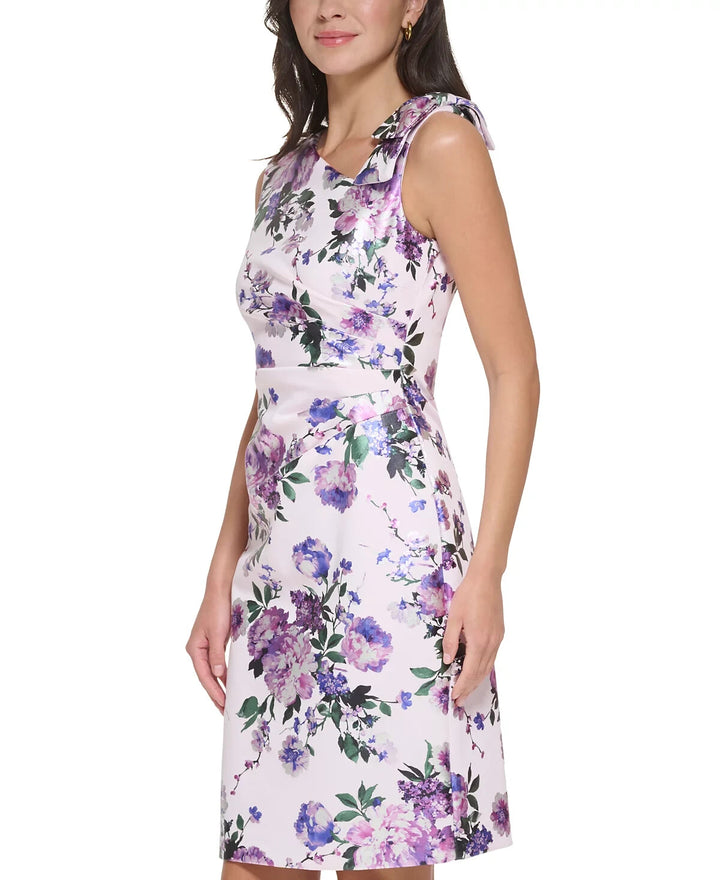 Jessica Howard Floral Print Asymmetric Sleeveless Sheath Dress MSRP $119
