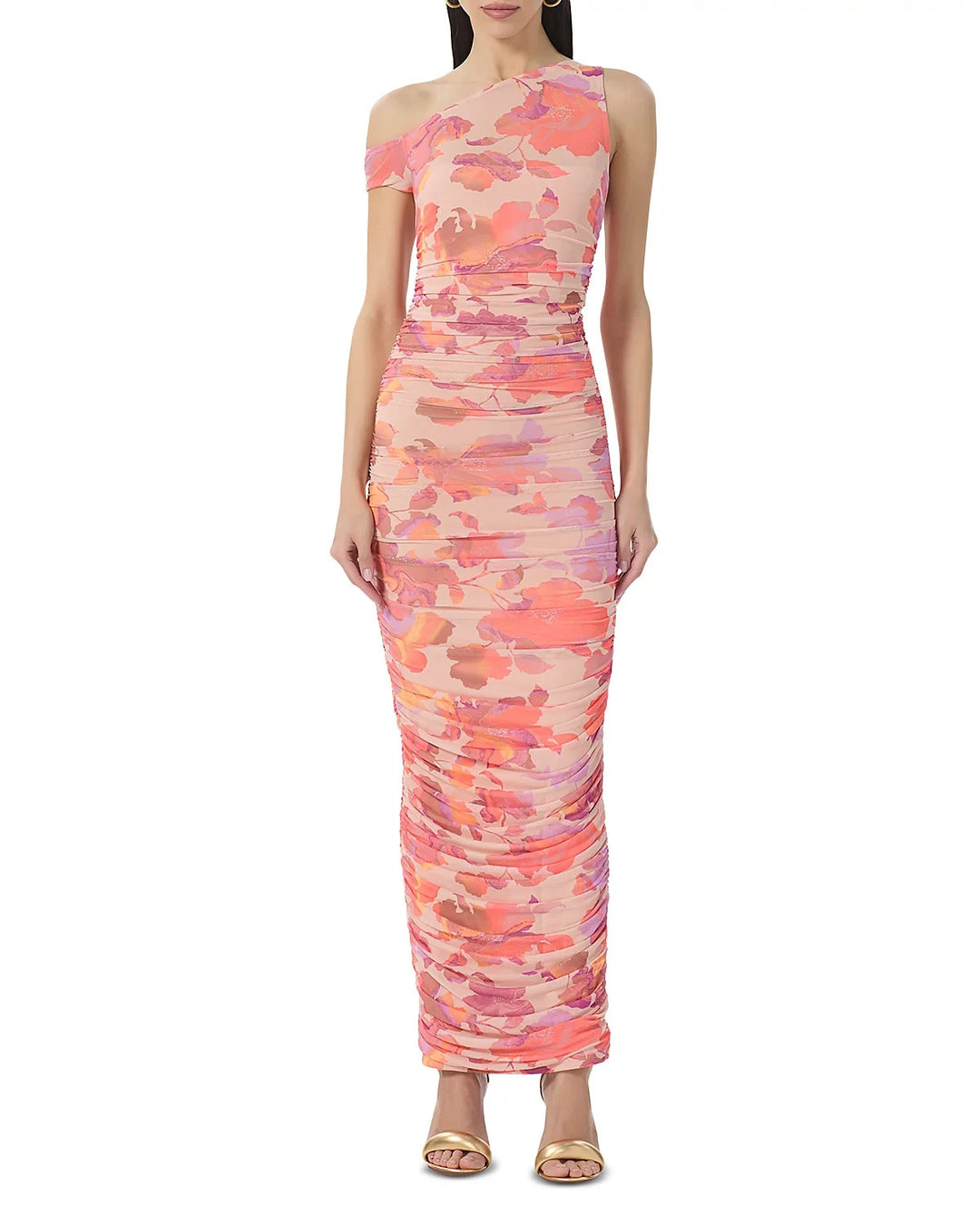 AFRM Biona Asymmetric Neck Ruched Dress MSRP $98