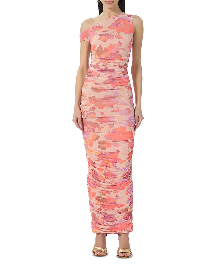 AFRM Biona Asymmetric Neck Ruched Dress MSRP $98