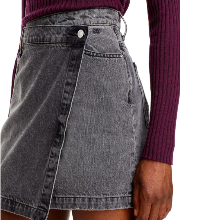 Derek Lam 10 Crosby Ana Asymmetrical Denim Mini Skirt MSRP $255