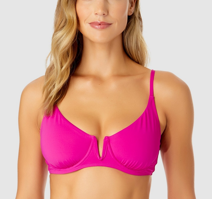 Anne Cole V-Wire Elongated Underwire Bikini Top MSRP $56