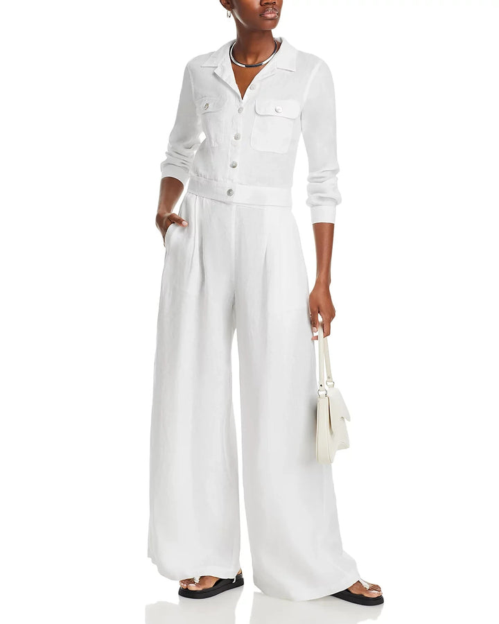 Bella Dahl Pleat Front Linen Palazzo Pants MSRP $174