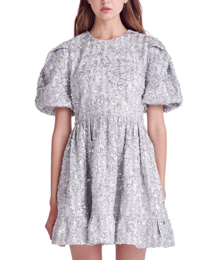 English Factory Women's Sequined Tweed Mini Dress MSRP $200