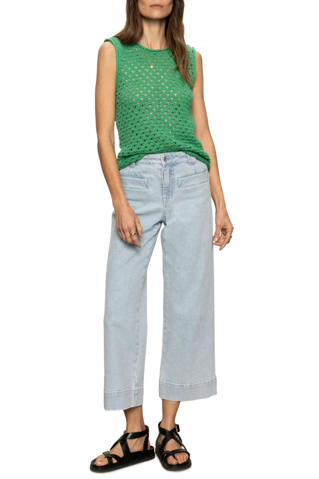 Sanctuary Open Stitch Shell Palm Sweater MSRP $69