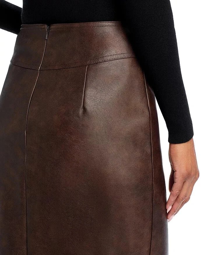 Bardot Dante Faux Leather Midi Skirt MSRP $99