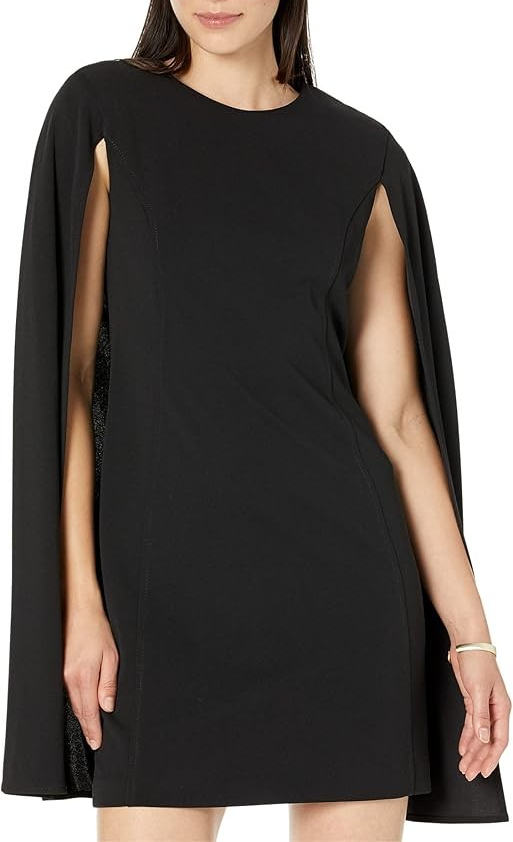 Calvin Klein Women's Sleeveless Cape-Detail Scuba-Crepe Sheath Dress MSRP $134