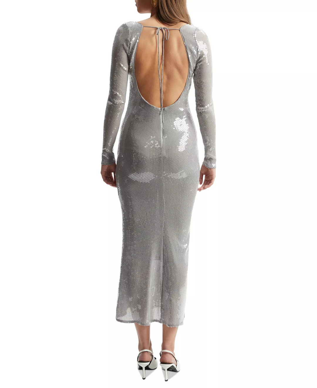 Bardot Women's Verona Low-Back Sequin Maxi Dress MSRP $179