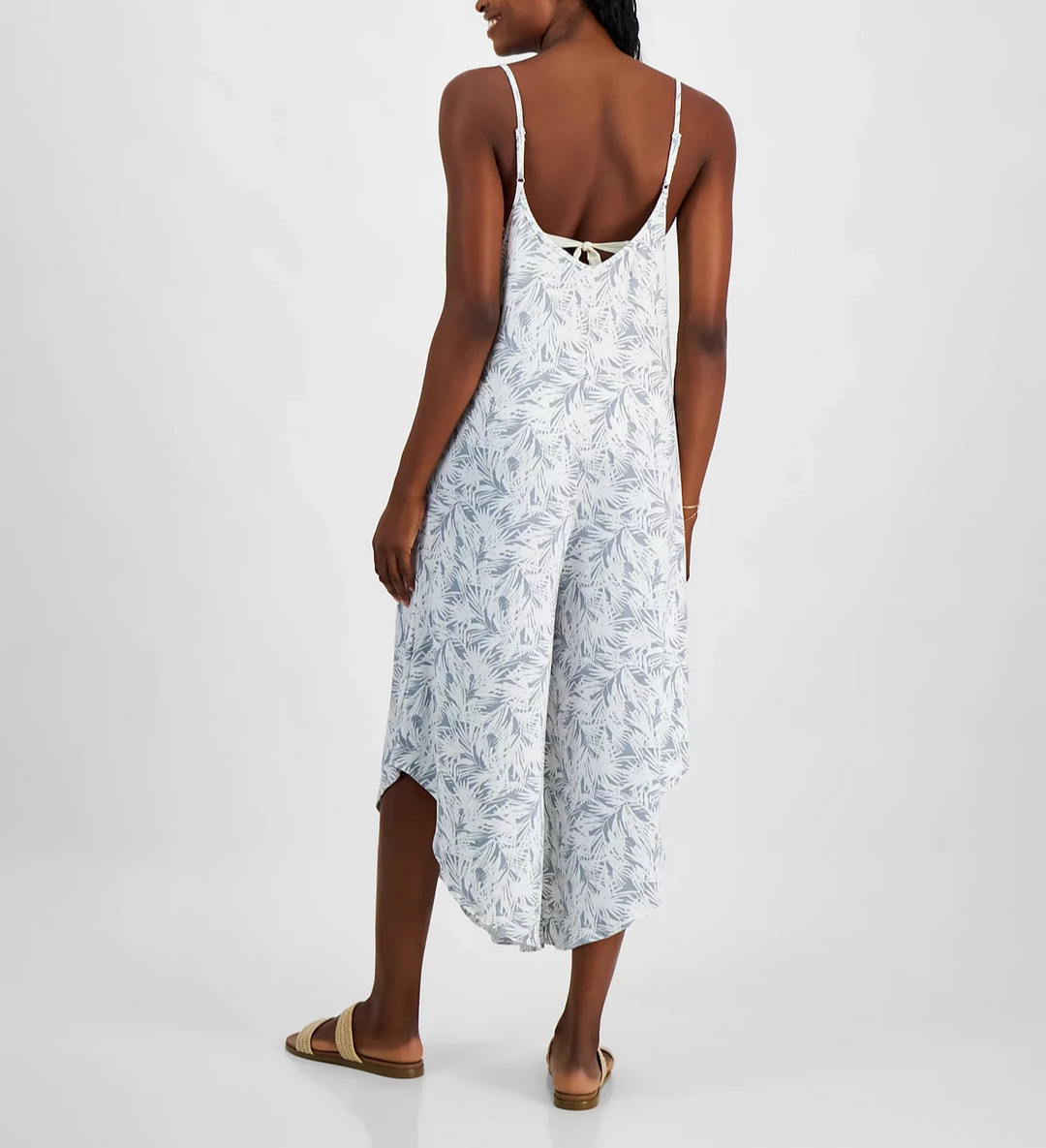 J Valdi Scoop-Neck Sleeveless Swim Cover-Up Jumpsuit MSRP $54