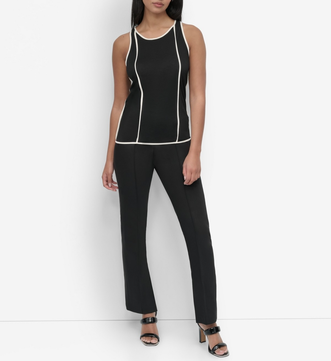 DKNY Women's Contrast Trim Tank Top MSRP $59