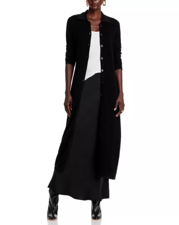 C by Cashmere Button Front Midi Dress Convertible to Open Cardigan MSRP $228