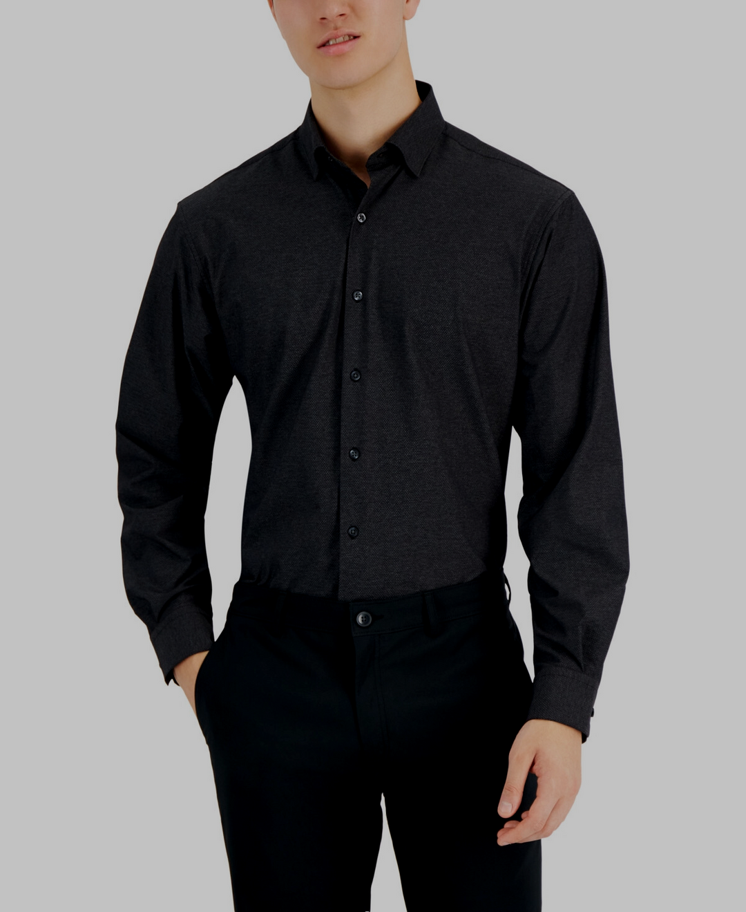 Alfani Regular Fit Travel Ready Solid Dress Shirt MSRP $70