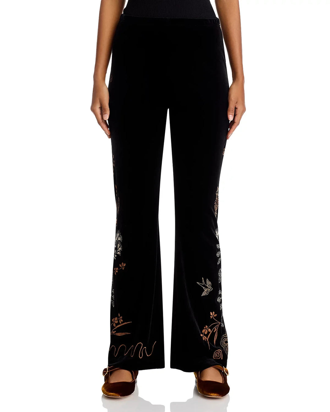 Johnny Was Stretch Velvet Slim Bootcut Pants MSRP $150