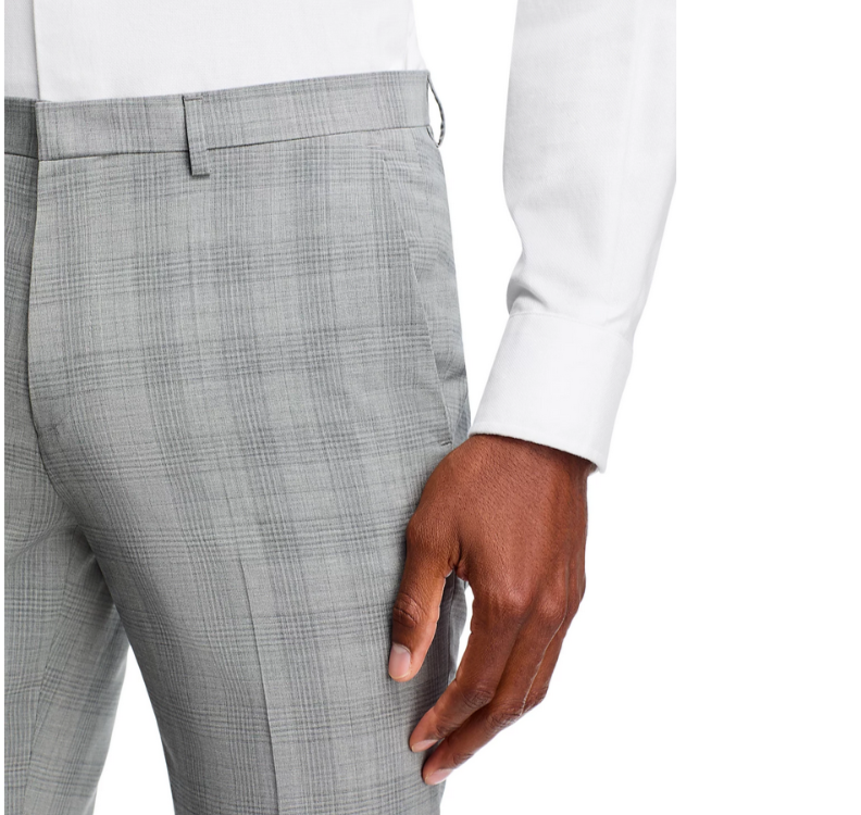 HUGO Hesten Plaid Wool Extra Slim Fit Suit Pants MSRP $198