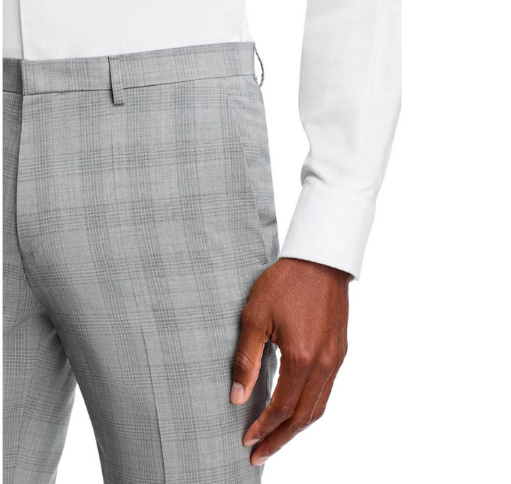 HUGO Hesten Plaid Wool Extra Slim Fit Suit Pants MSRP $198