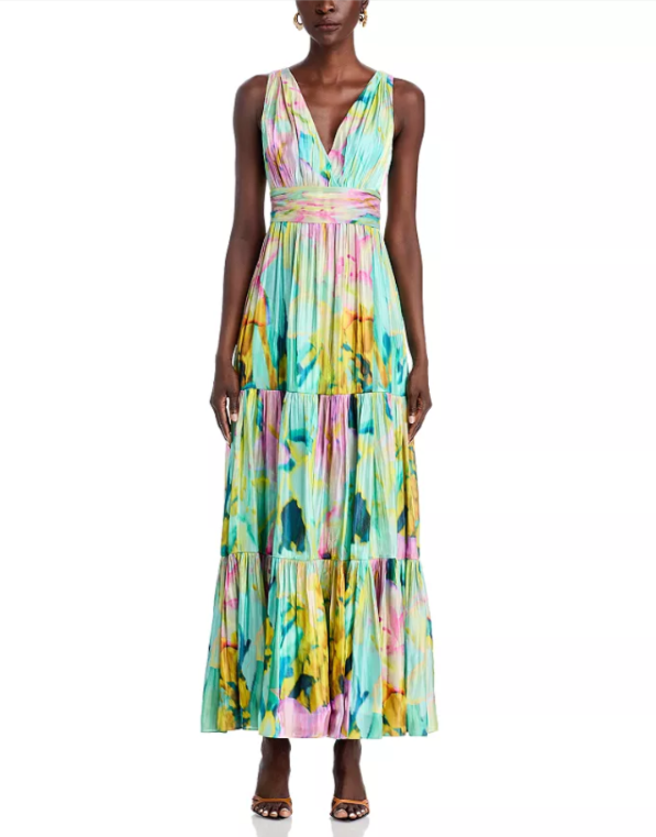 Kobi Halperin Britt Printed Tiered Maxi Dress MSRP $698