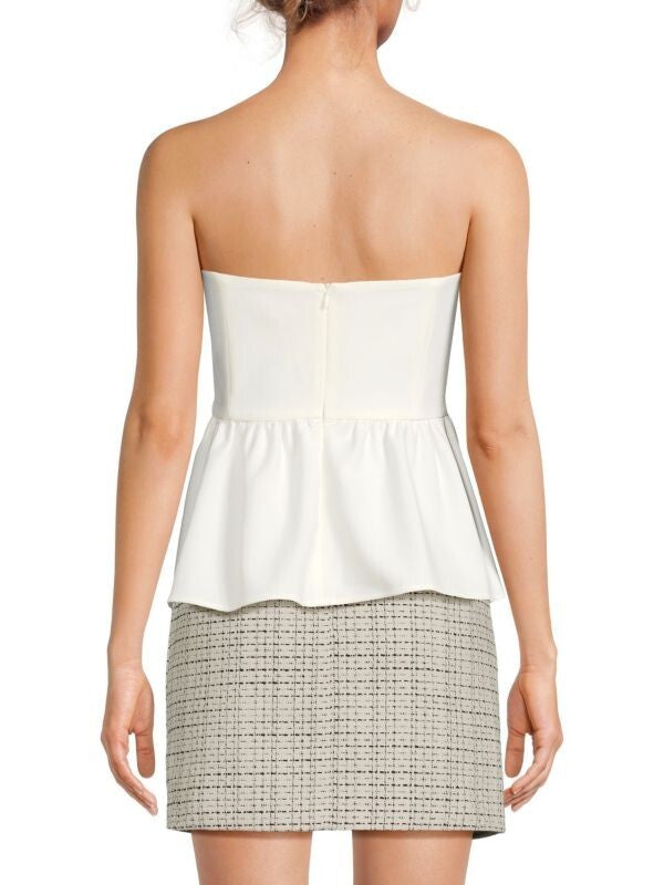 French Connection Whisper Strapless Peplum Top MSRP $78 Size 12 # 5C 3133