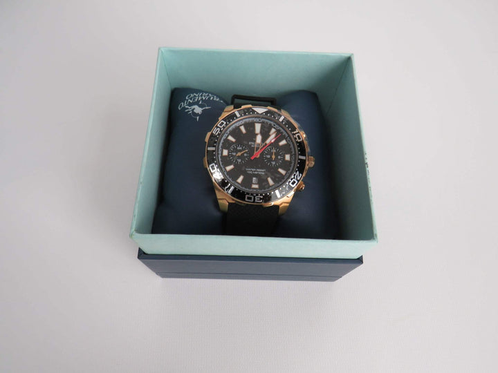 Strumento Marino Men's Skipper  Black Silicone Strap Watch 44mm WH 482