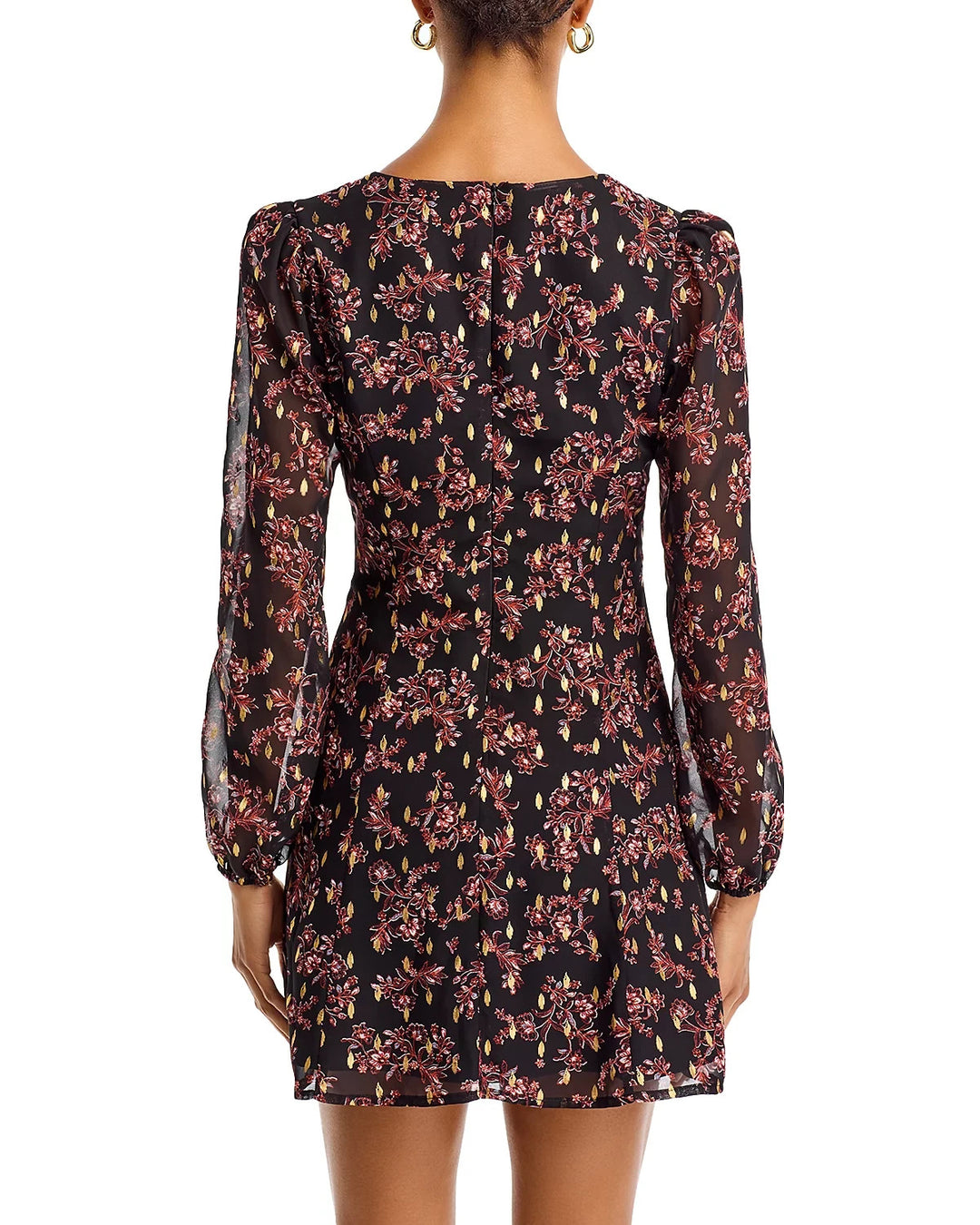 AQUA Printed Foil Dot Mini Dress MSRP $88