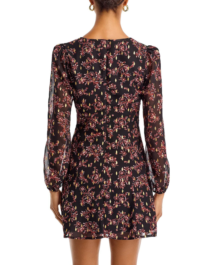 AQUA Printed Foil Dot Mini Dress MSRP $88
