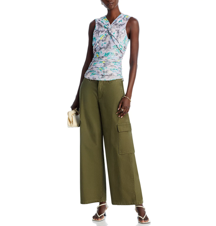 Cinq à Sept Aniya Floral Ruched Top MSRP $245