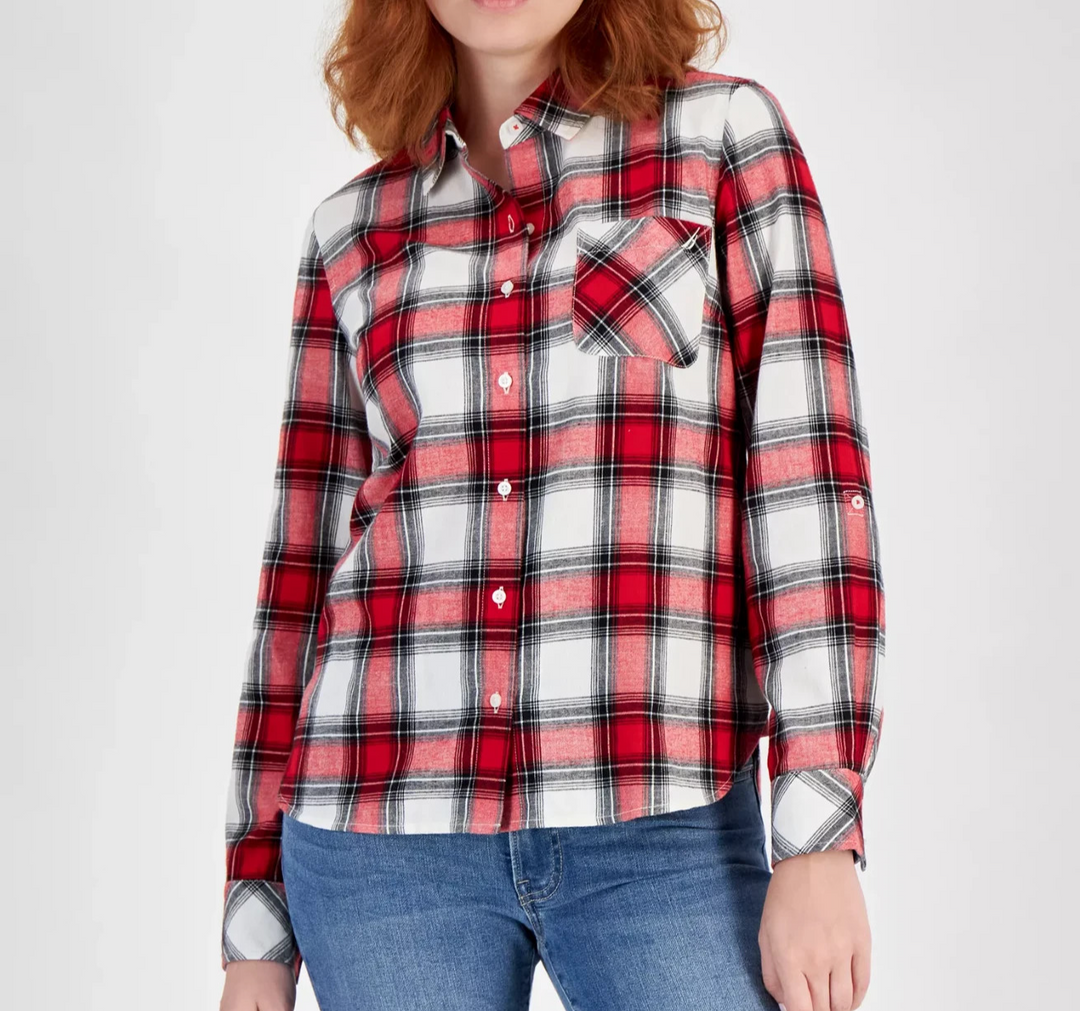 Nautica Jeans Nautica Women's Manchester Plaid Button-Up Shirt MSRP $49.99