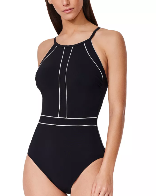 Profile by Gottex Contrast High Neck One Piece Swimsuit MSRP $160