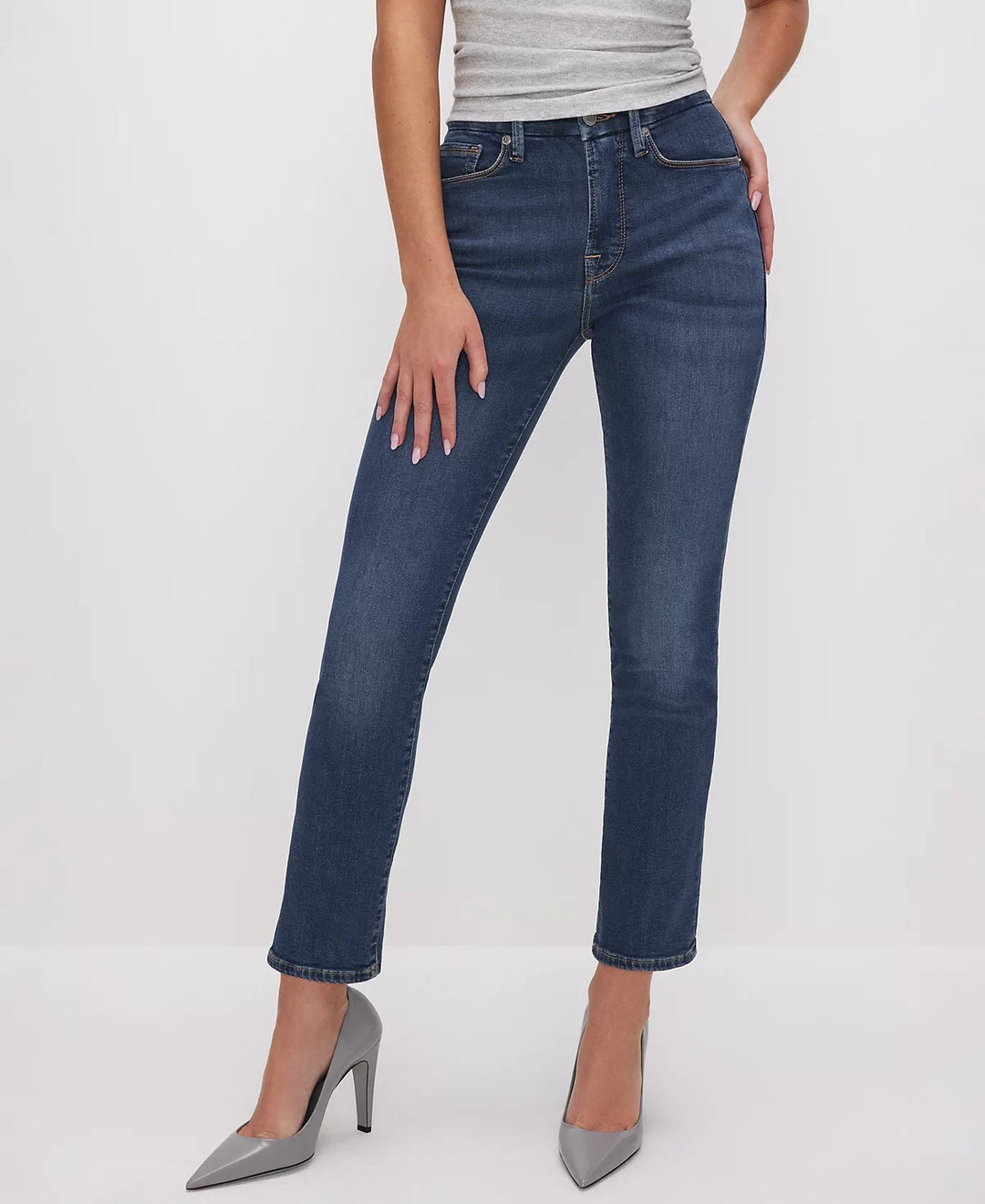 Good American Good Legs Straight Jeans MSRP $108