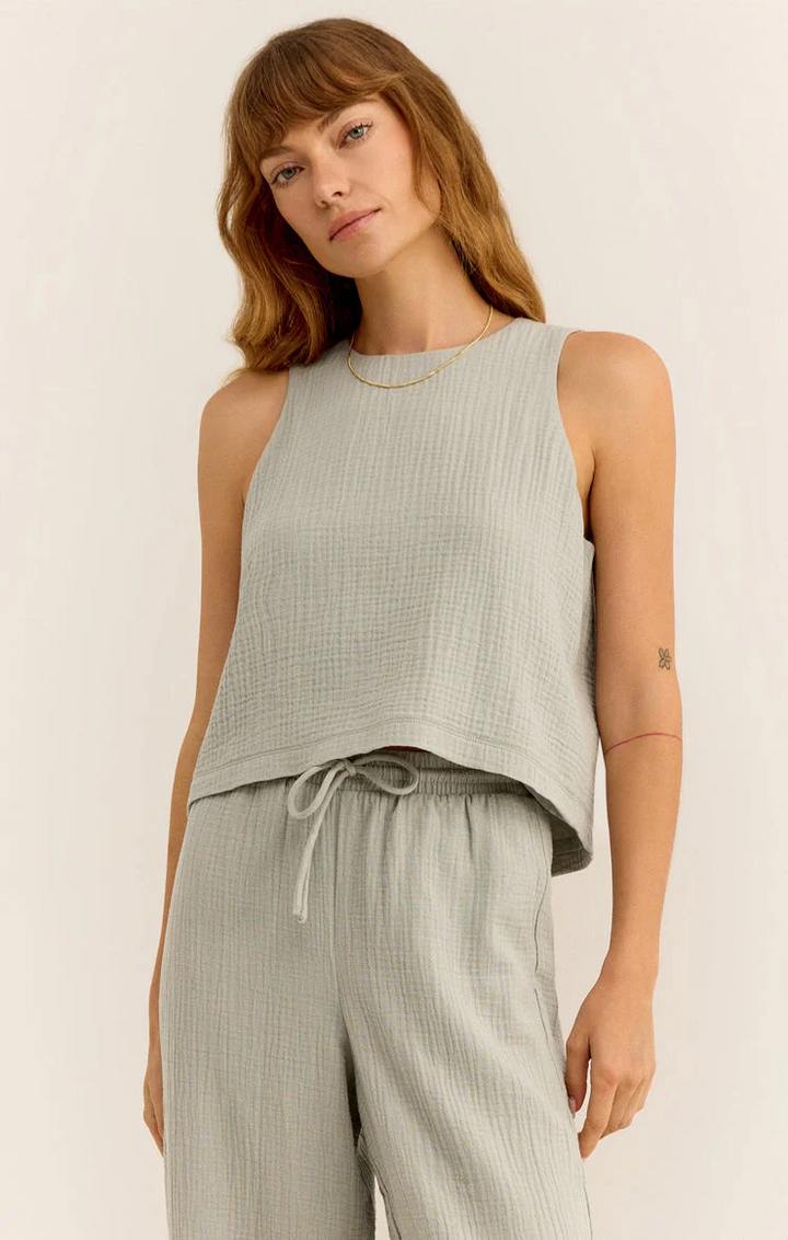 Z SUPPLY Women's Beau Gauze Top Pale Jade