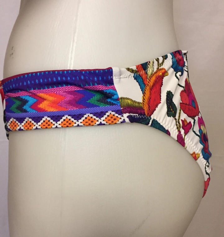 Nanette Lepore Antigua Siren Embroidery Print Bikini Bottom MSRP $72