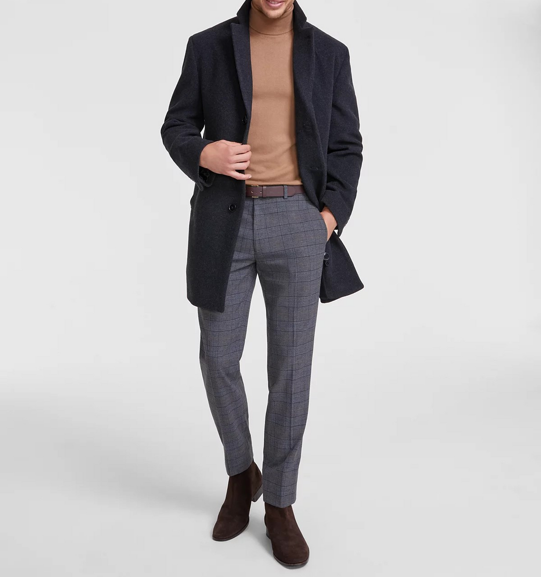 Calvin Klein Men's Prosper Wool-Blend Slim Fit Overcoat MSRP $395