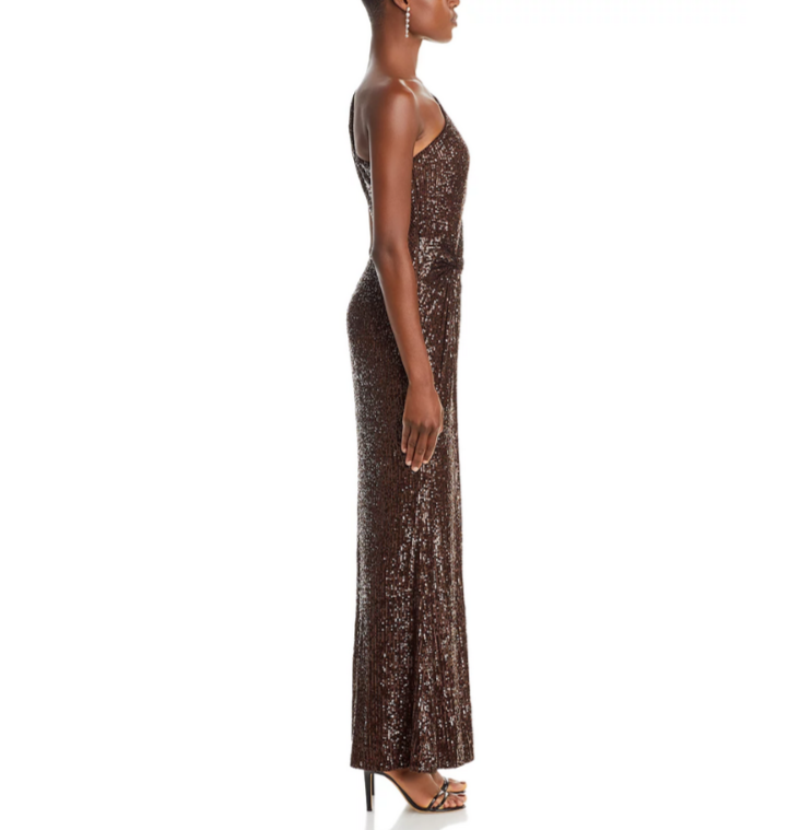 Eliza J Sequined One Shoulder Gown MSRP $248