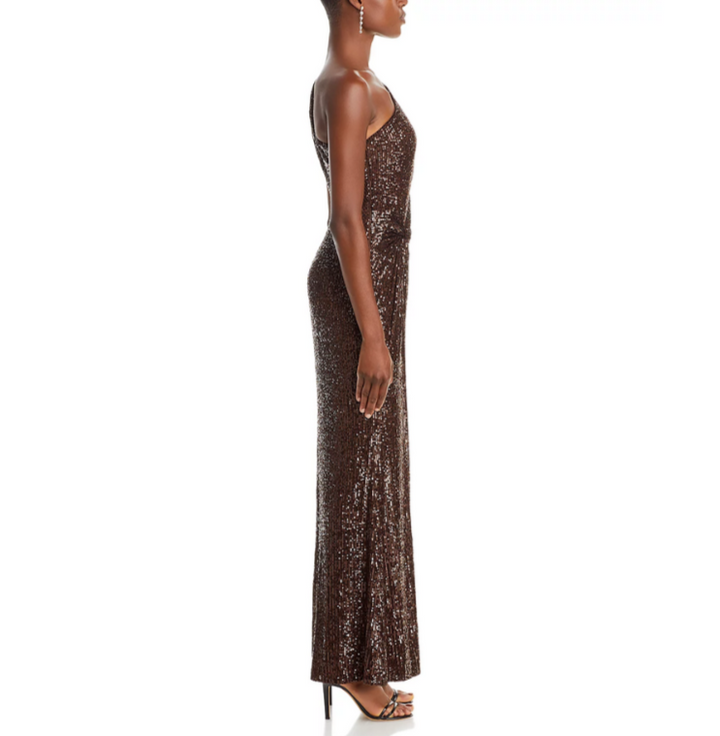 Eliza J Sequined One Shoulder Gown MSRP $248