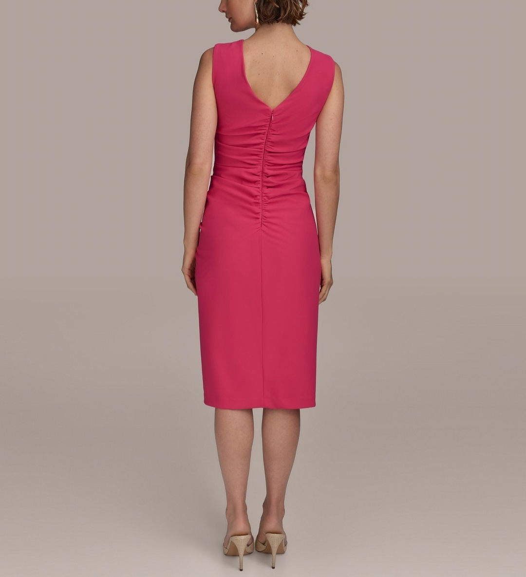 Donna Karan New York Ruched Draped Sleeveless Sheath Dress MSRP $199