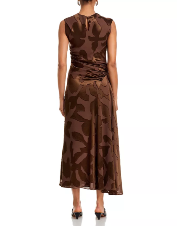 SIMKHAI Burke Draped Midi Dress MSRP $845