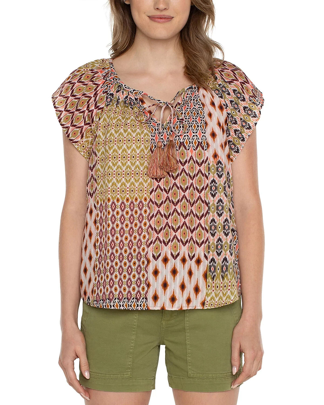 Liverpool Los Angeles Flutter Sleeve Top MSRP $79